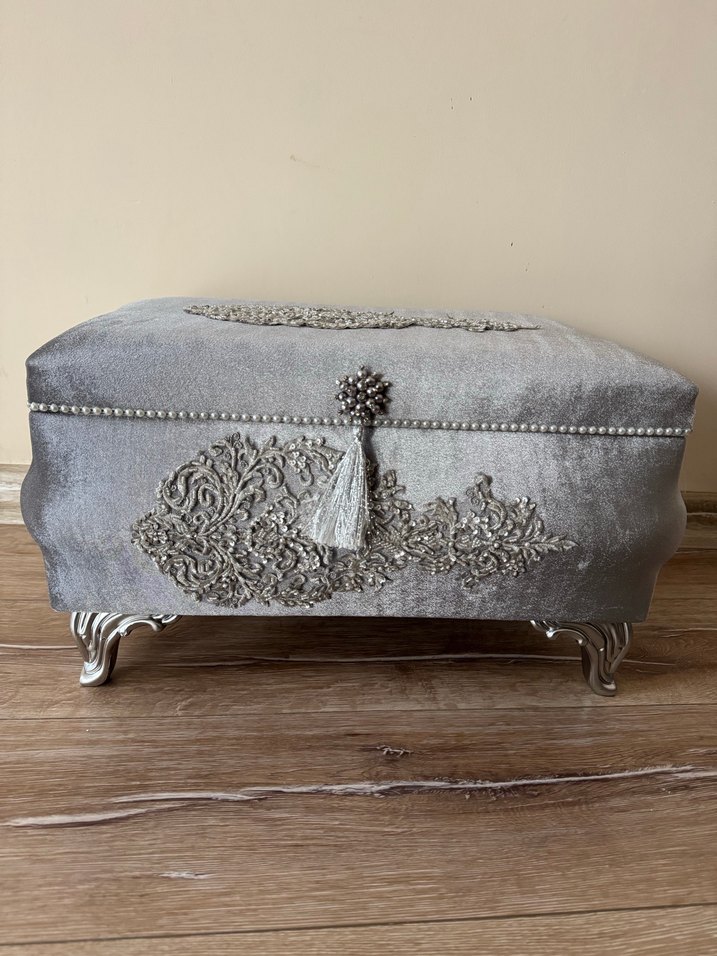 Gri Kadife Makyaj Düzenleyici Kutusu - Görsel 2