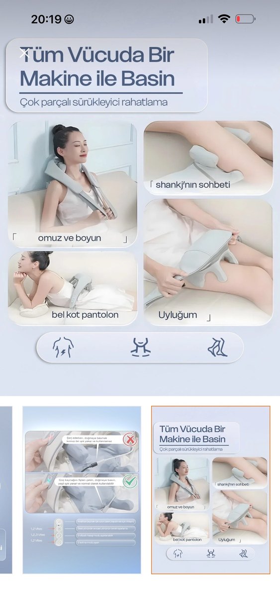 Beyaz Masaj aleti - Boyun ve Omuz Rahatlatıcı - Görsel 2