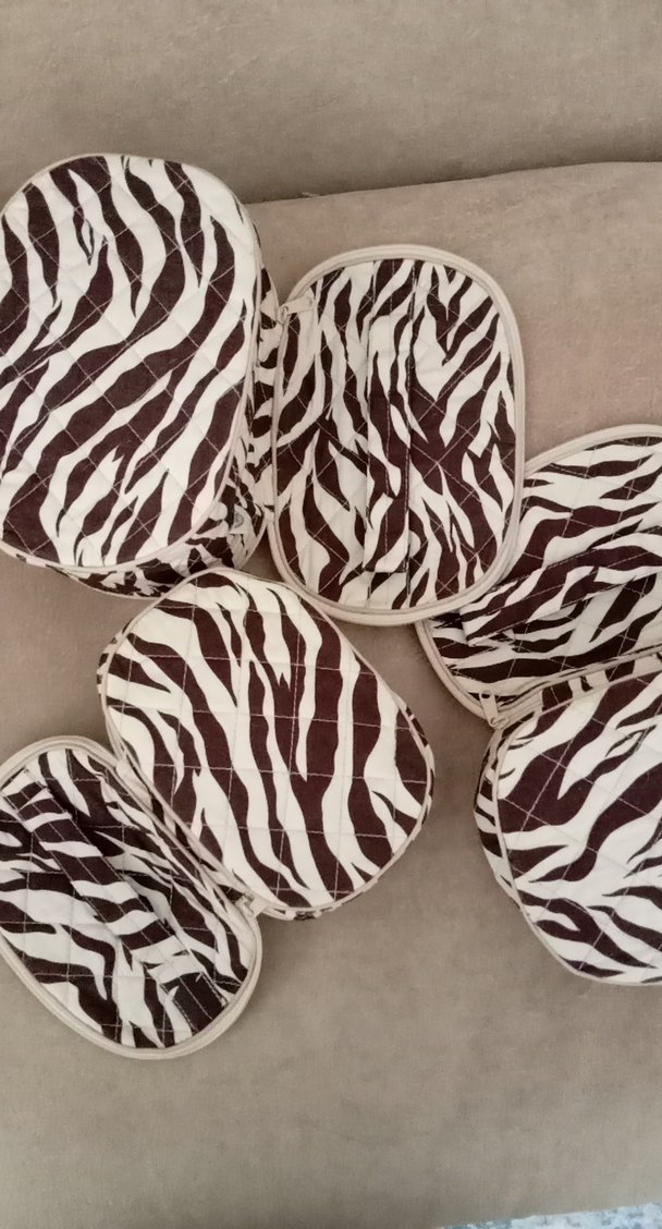 Zebra Desenli Kadın Makyaj Çantası Seti - Görsel 5