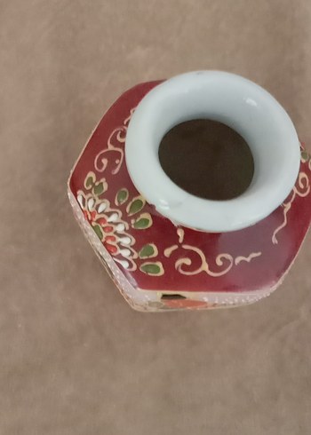 Renkli Japon Figürlü porselen Vazo - Görsel 4