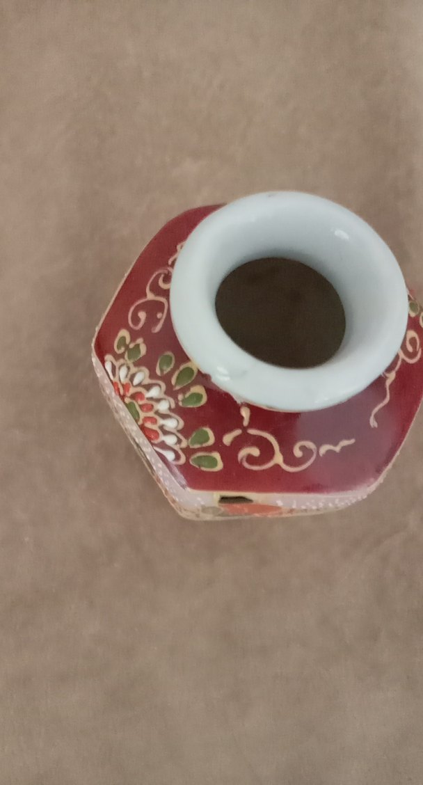 Renkli Japon Figürlü porselen Vazo - Görsel 4