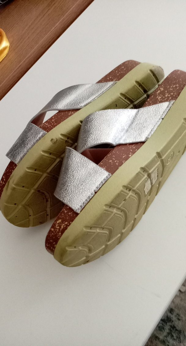 Gümüş Kadın Dolgu Topuklu Terlik - Görsel 3