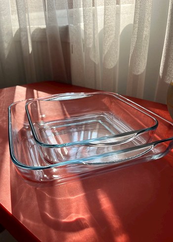 Parlak Mavi Cam Fırın Kabı Seti - Görsel 2