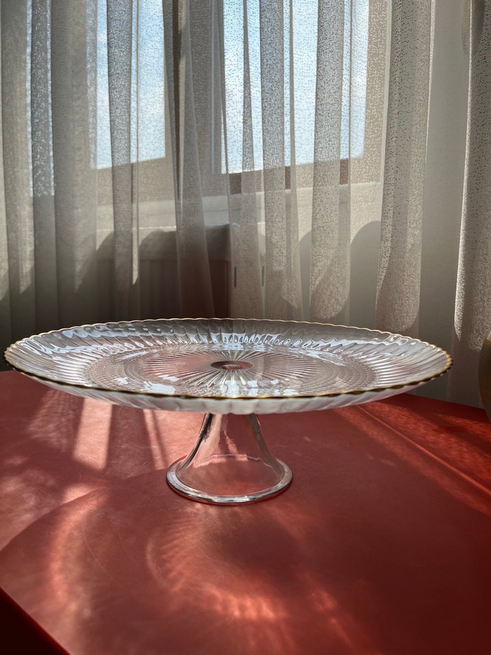 Kırmızı Renkli Soyut Desenli Tabak - Görsel 3