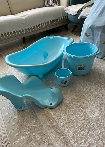 Pastel Mavi Bebek Banyo Seti - Görsel 4