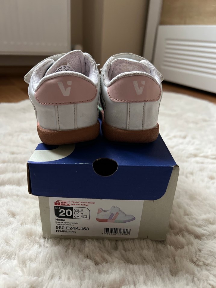 Kız Çocuk Beyaz Cırtlı Spor Ayakkabı - Görsel 5