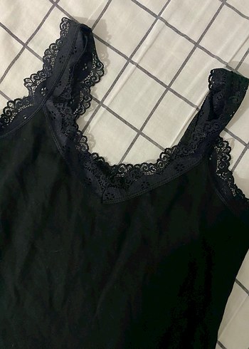 Dantel Detaylı Siyah V Yaka Kadın Body - Görsel 4