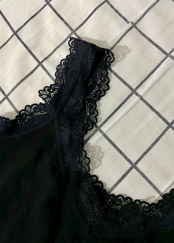 Dantel Detaylı Siyah V Yaka Kadın Body - Görsel 5