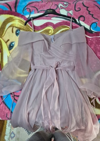 Pembe Straplez Mezuniyet Elbisesi - Görsel 5