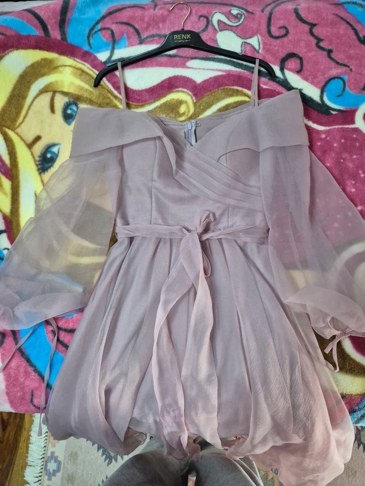 Pembe Straplez Mezuniyet Elbisesi - Görsel 5