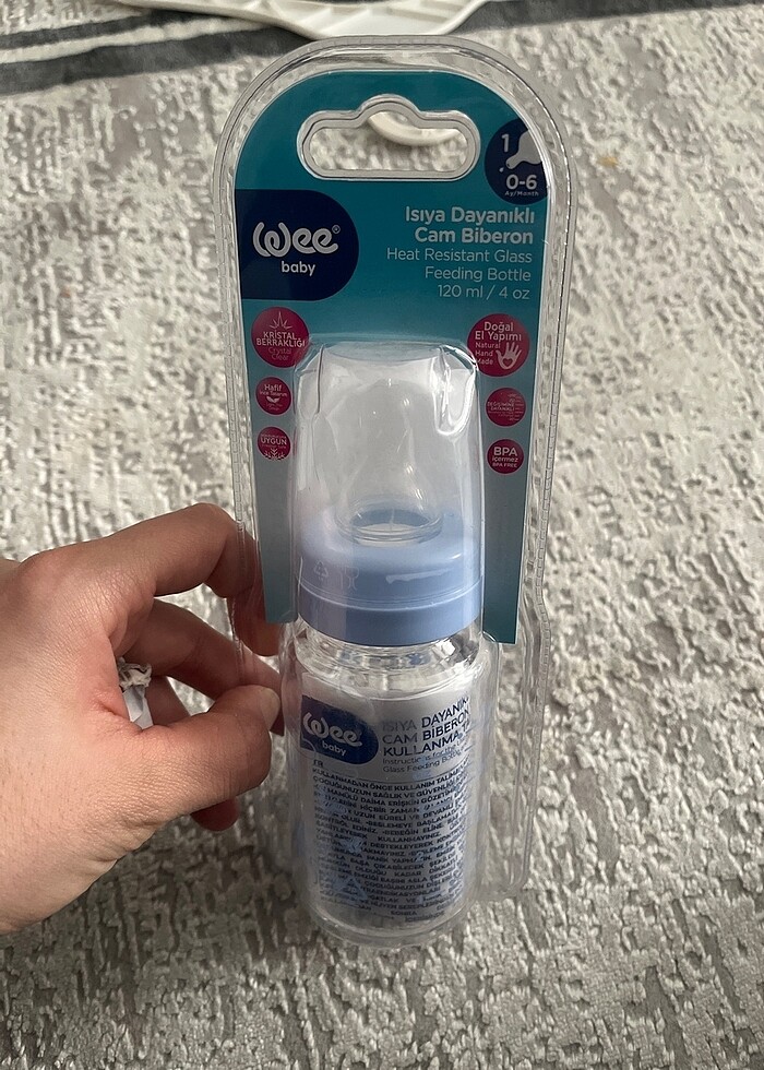 Wee baby ısıya dayanıklı cam biberon - Görsel 3