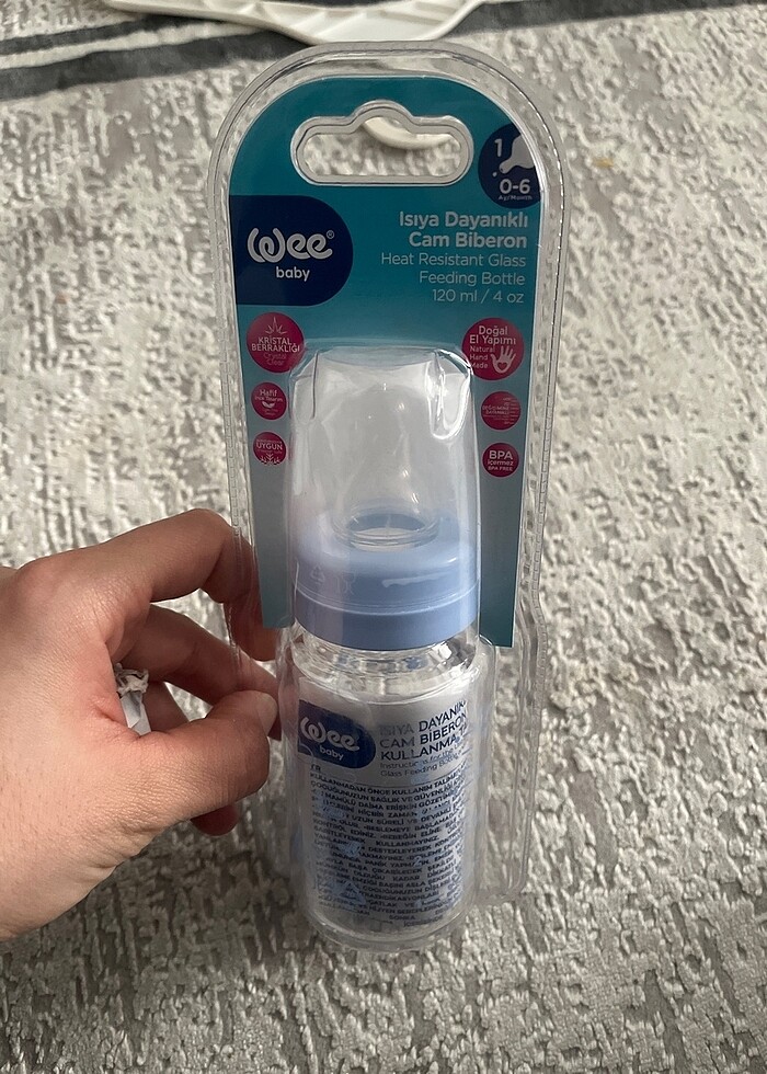 Wee baby ısıya dayanıklı cam biberon - Görsel 2