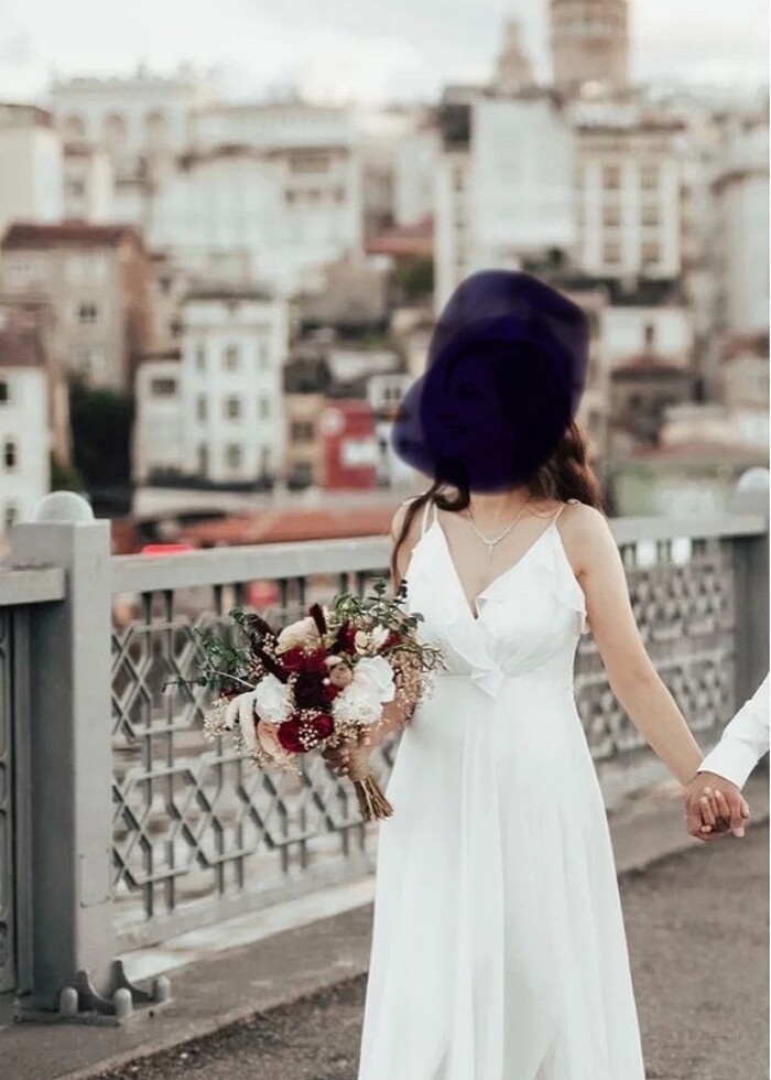 Beyaz uzun elbise - Görsel 3