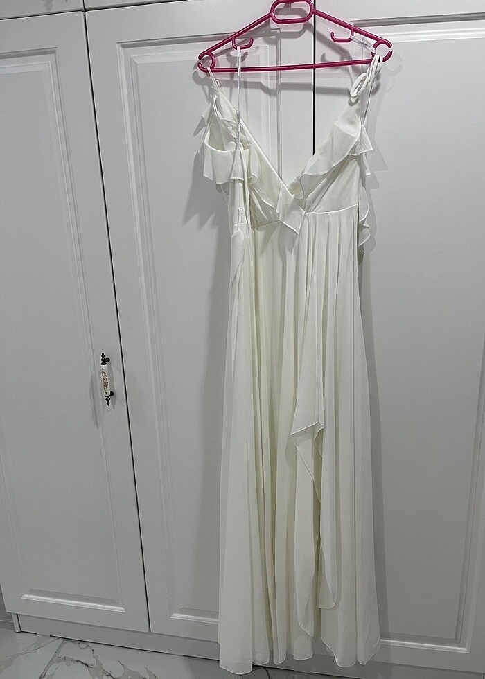 Beyaz uzun elbise - Görsel 2