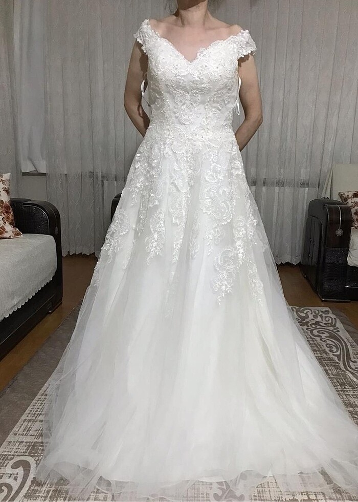 Acil satılık Oleg cassini helen model gelinlik - Görsel 4
