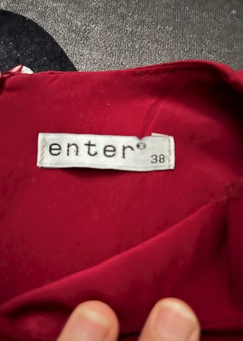 Drapeli Kırmızı Uzun Elbise - Görsel 3