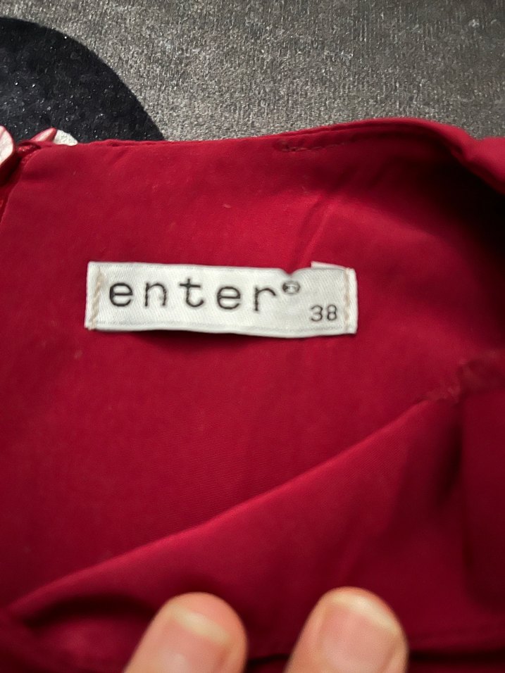 Drapeli Kırmızı Uzun Elbise - Görsel 3