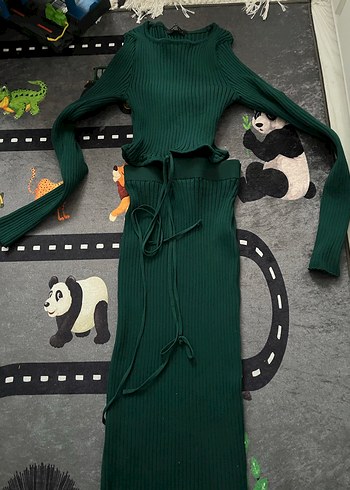 Uzun Kollu Yeşil Triko takım - Görsel 2