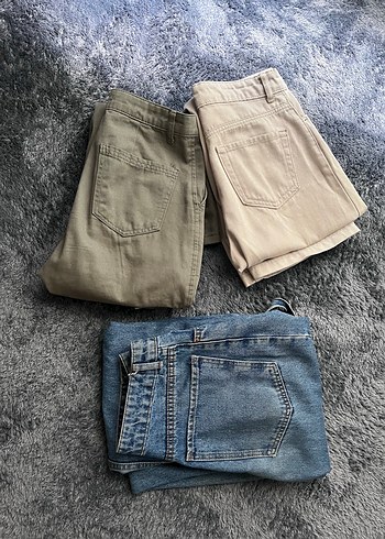 3 adet kot pantolon