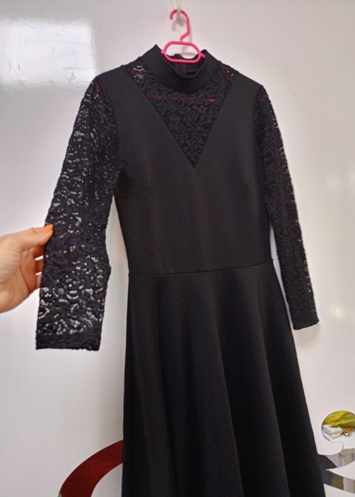 Dantelli elbise - Görsel 4