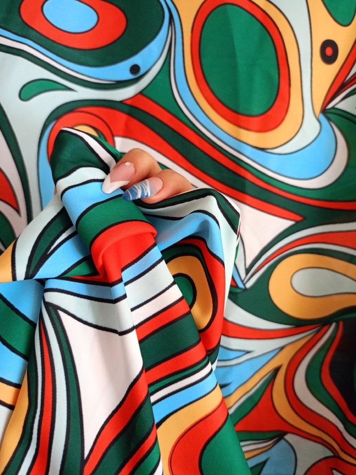 Çok Renkli Uzun Bağlamalı Pareo ipek - Görsel 4