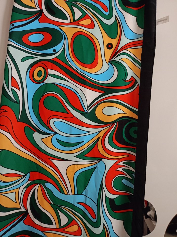 Çok Renkli Uzun Bağlamalı Pareo ipek - Görsel 3