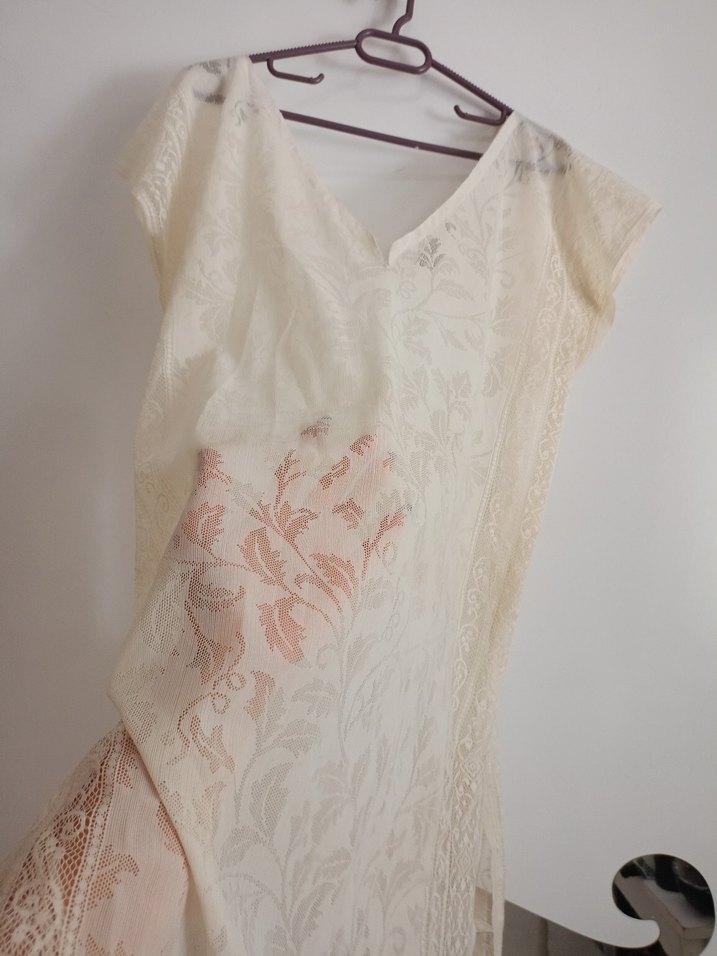 Püsküllü Beyaz Bohem Mini pareo - Görsel 4