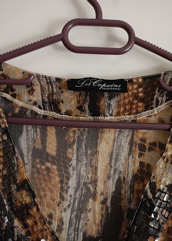 Bohem Yılan Desenli Uzun V Yaka Kadın pareo - Görsel 6