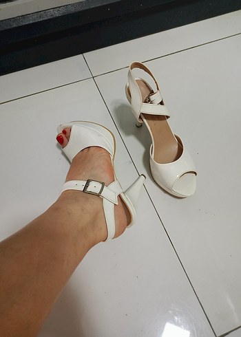 Diğer Beyaz Tokalı Platform Stiletto Kadın Ayakkabı