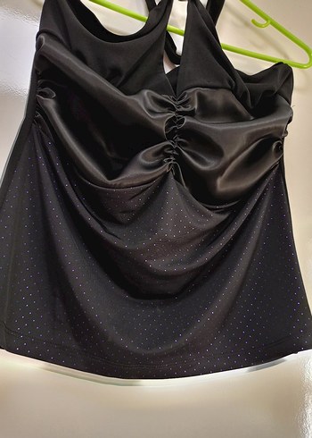 Siyah Drapeli Straplez Mini Atlet - Görsel 4