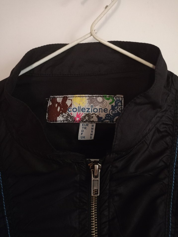 Siyah Fermuarlı Kısa Kollu Street Wear Ceket - Görsel 3