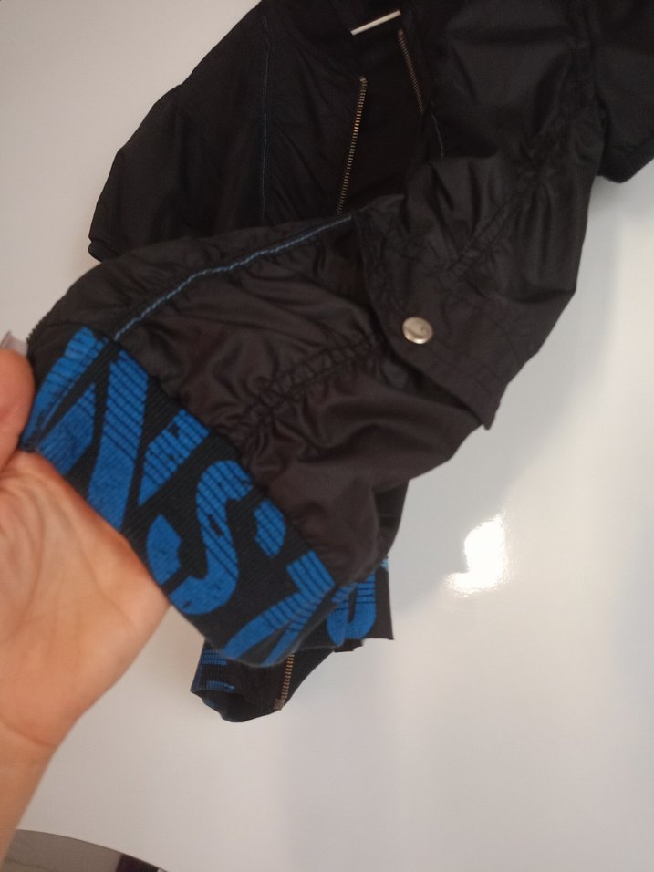 Siyah Fermuarlı Kısa Kollu Street Wear Ceket - Görsel 5