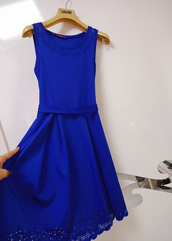 Lacivert kısa Elbise - Görsel 5