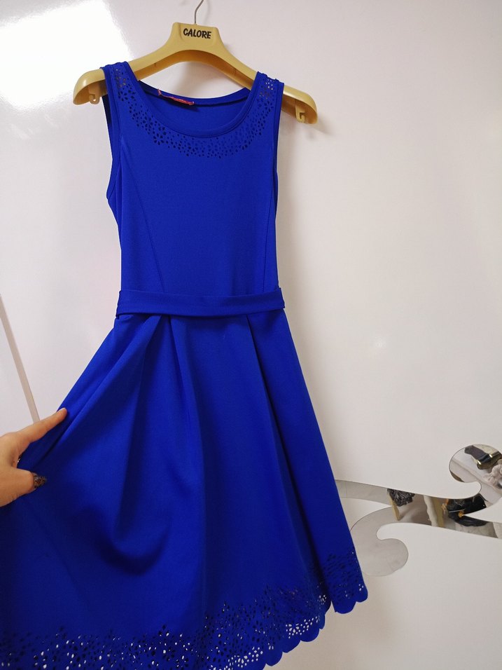 Lacivert kısa Elbise - Görsel 5