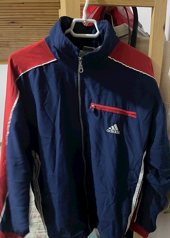 Adidas Lacivert Kırmızı Fermuarlı Ceket