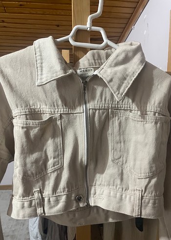 crop bej ceket