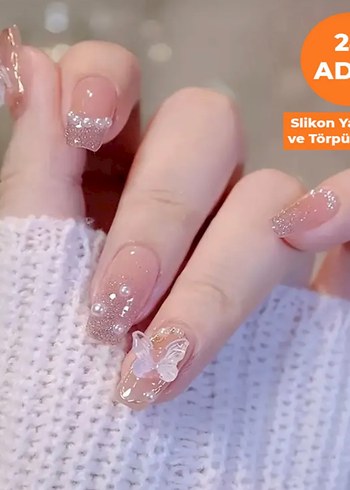Diğer 24 lü Pembe Pastel Takma Tırnak