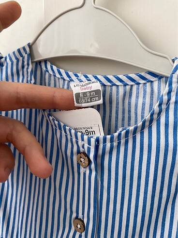6-9 Ay Beden mavi Renk Kız bebek elbise