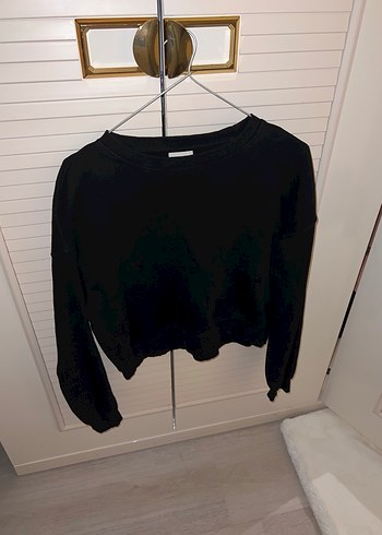 Siyah Kadın Sweatshirt, Uzun Kollu, Salaş Kesim - Görsel 2