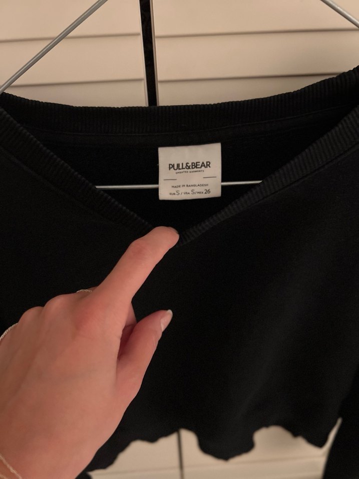 Siyah Kadın Sweatshirt, Uzun Kollu, Salaş Kesim - Görsel 3