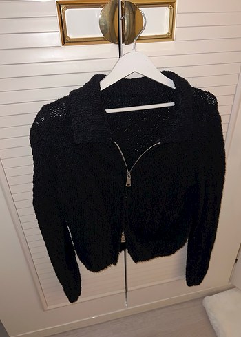 Lacivert Fermuarlı Uzun Kollu Midi Kadın Ceket - Görsel 4