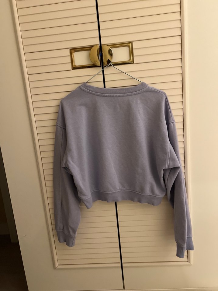 Lila Kadın Bisiklet Yaka Sweatshirt - Görsel 3