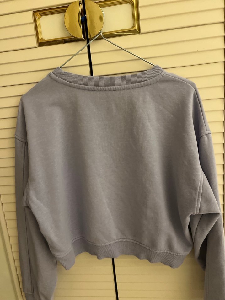 Lila Kadın Bisiklet Yaka Sweatshirt - Görsel 4