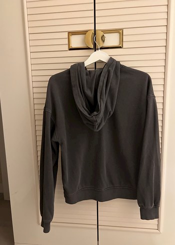 Kadın Gri Kapüşonlu Sweatshirt - Görsel 4