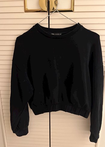 Siyah Kadın Salaş Sweatshirt - Görsel 2