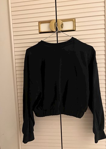 Siyah Kadın Salaş Sweatshirt - Görsel 4