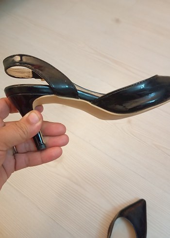 Siyah Tokalı Stiletto Platform Topuklu Kadın Ayakkabı - Görsel 2