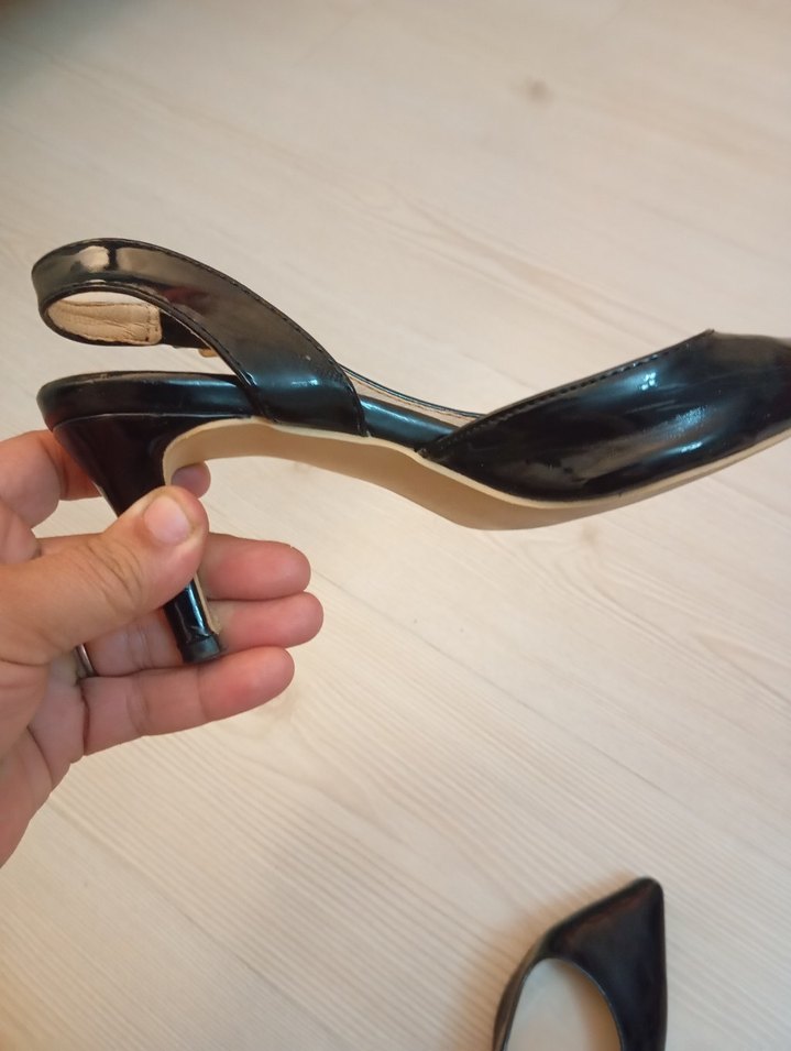 Siyah Tokalı Stiletto Platform Topuklu Kadın Ayakkabı - Görsel 2