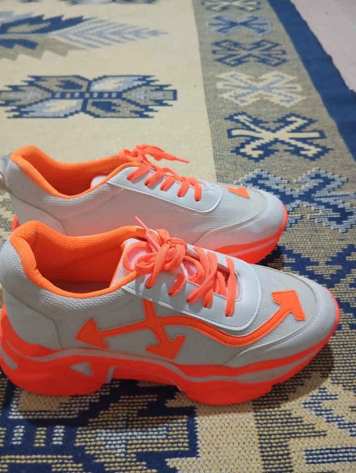 Renkli Platform Topuklu Spor Kadın Ayakkabı - Görsel 2