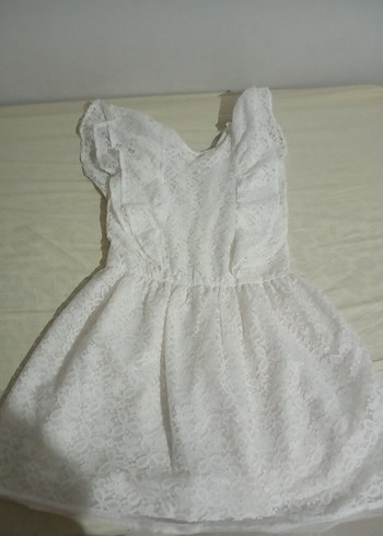 Beyaz Dantel Kız Çocuk Elbisesi - Görsel 2